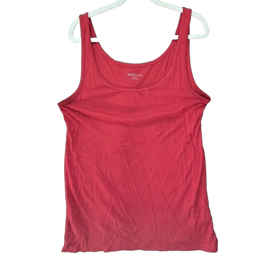 A New Day Women's Tank Top Red Sleeveless XXL 2XL Scoop Neck Casual